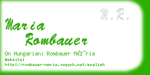 maria rombauer business card